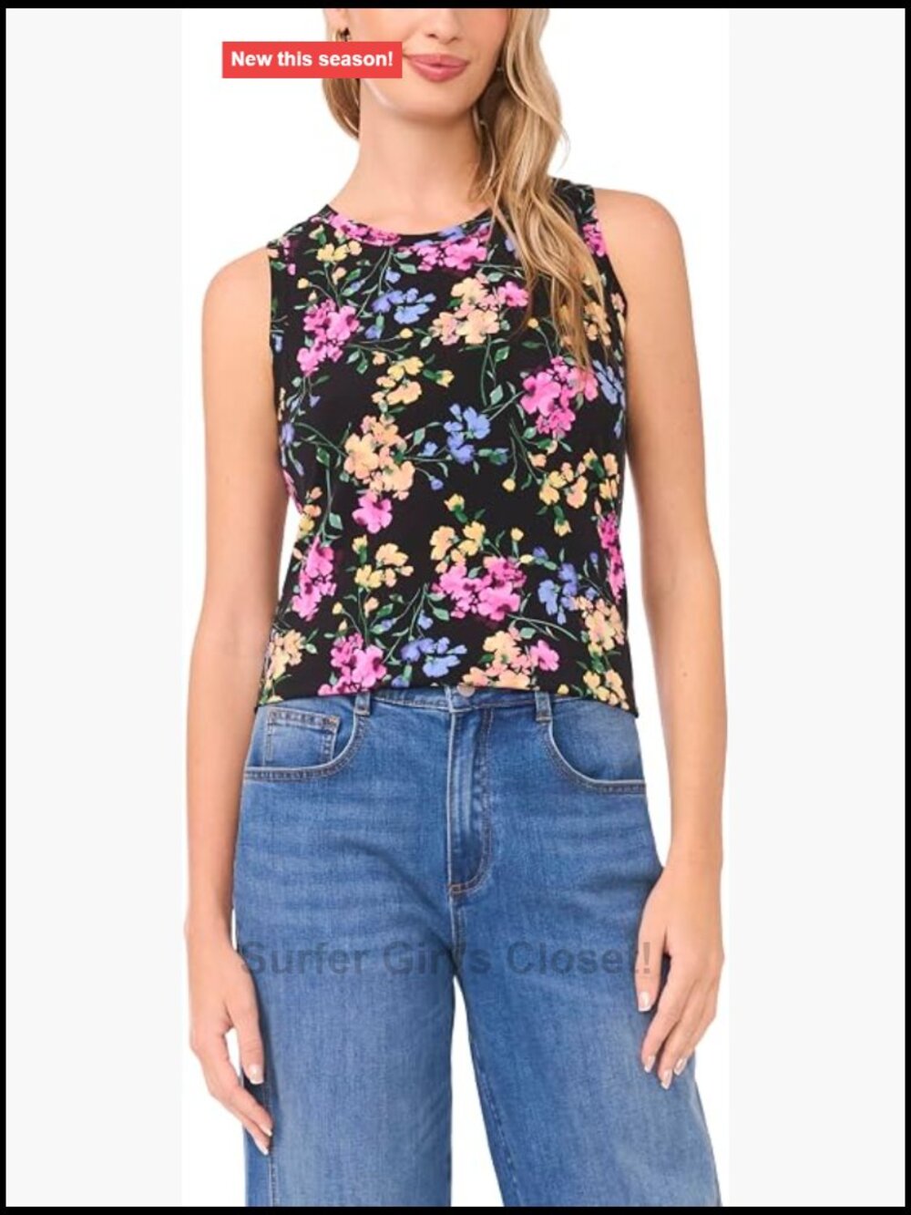 Vince Camuto Sleeveless Keyhole Back ITY Tank Top Blouse